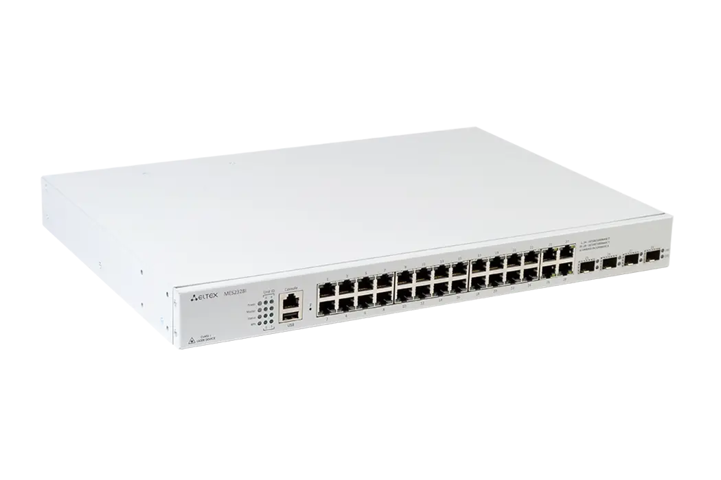 Ethernet-коммутатор MES3400I-24, 24x1G RJ45 + 4x1G/10G SFP+, L3, модульная система питания